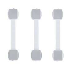 全店折扣 抽屜鎖兒童安全鎖寶寶防開櫃子櫃門鎖釦冰箱鎖嬰兒防護免打孔童鎖, 雙安全-灰色-3條裝, 1個