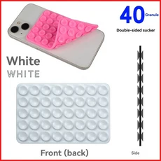 강력한 양면 무손잡이 실리콘 흡착컵 폰 스탠드 비디오 고정 패드 고무 케이스, 01 W