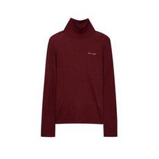 헤지스레이디스 [가격인하][울] 버건디 하이넥 긴소매 티셔츠 HSTS4DC91D2