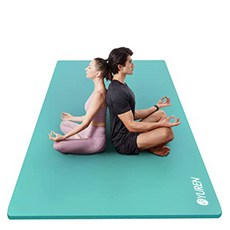 유렌 대형 요가매트 200x130cm 2인용 15mm 운동매트 NBR 광폭 홈트매트, 아이스 블루, 1개