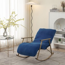 1인용 리클라이너 스윙체어 수유의자 흔들의자 커버 전용 소파, 싱글 좌석 52cmx140cm, 1개, 네이비블루