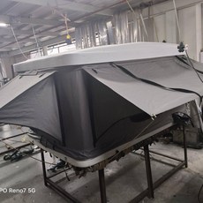 pinkri 루프탑텐트 2인용 하드탑 차박 루프탑 캠핑, 단일 텐트, 화이트 쉘 내부 상단 그레이 원단