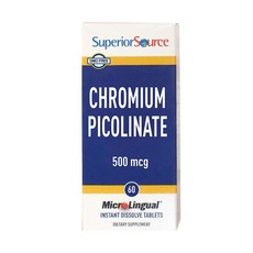 Superior Source 吡啶甲酸鉻錠 500mcg, 60顆, 1盒