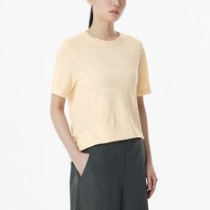 JAJU (이월)여 리넨 반팔 티셔츠_옐로우 J114201101 650316