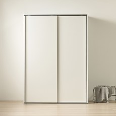 동서가구 에센셜 2도어 슬라이드 옷장 1000 DF926802, 크림화이트, 행거형A이불장+이불장