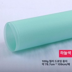 컬러 트레이싱지 트레싱지 용지 다꾸 스크랩북 공예, 1개, 풀오픈 78x109cm 연파랑 5장