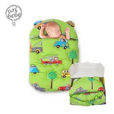 ARIBEBE 韓國手工嬰兒睡袋/包巾/抱毯-車車，柔軟親膚，多功能用途，寶寶睡眠好幫手