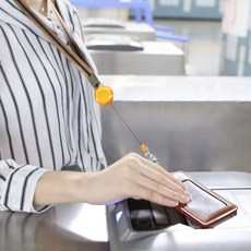 대기업 사원증 카드 지갑 넥스트랩 와이어 목걸이, 브라운