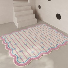 귀여운 리본 자취방 꾸미기 원룸 거실 침실 카펫 매트 러그 카페트 사계절용 극세사 공주방