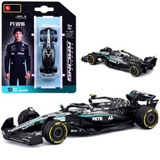 HTLNUZD 신제품 2025 1/64 F1 W16#12Kimi 포뮬러 원 레이싱 카 성인용 합금 다이캐스트 미니어처 차량 모델 선물, HTLNUZD 신제품 2025 1/64 F1 W16#1