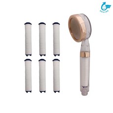 水摩爾 川之舞SPA蓮蓬頭 WM-888 透明玫瑰金款 內附替換濾芯棒6支, 1個