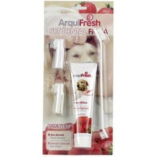 ArquiFresh 犬用牙膏 口腔護理 清新口氣, 1個, 香甜草莓愛犬牙膏+牙刷組100g