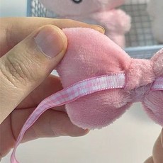 台灣出貨 娃衣配飾 娃娃配件 可愛娃衣天使翅膀毛絨蝴蝶結翅膀裝飾配件10cm娃bjd棉花娃萬圣節 配飾, 1個, 【一個粉色蝴蝶結】備用綁帶