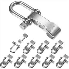 Paracord 팔찌 걸쇠 버클 10PCS-생존 팔찌 벨트 및 야외 로프에 대 한 조정 가능한 금속 U-보우 걸쇠 사용, 은