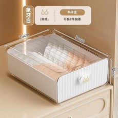 抽屜式內衣收納盒 象牙白 可裝8件胸罩 分隔整理盒帶蓋, 單格象牙白, 1個