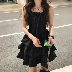 cammello 블랙돌 캉캉 나시 미니 원피스 빅 러플 고스 드레스