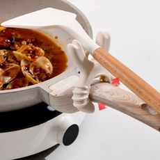 조아리빙 고급 실리콘 국자 거치대 다용도 집게형, 1개, 화이트