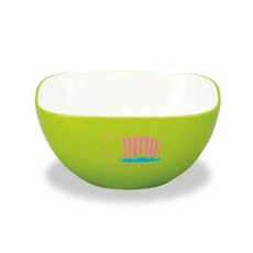 isso ecco 日本製兒童餐碗分隔盤 - 可愛造型，野餐上學適用, 1個, 兒童碗-綠, 綠