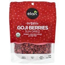 엘란 유기농 구기자 햇볕에 말린 5 oz (140 g) Elan Organic Goji Berries Sun Dried 5 oz (140 g), 1개, 100ml