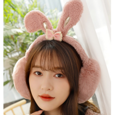 兔耳造型絨毛耳罩組 2入