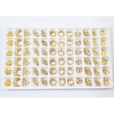 美甲合金鑽飾套組 珍珠寶石水晶大鑽混合 立體異形鑽 穿戴甲造型設計 堆鑽飾品盒裝, 1個, 中款01【格子8*10mm】72顆, 合金鑽飾