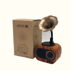 迷你創意美式無線復古小音響木紋藍牙音箱仿留聲機外貿禮品音箱, 如圖所示, B5