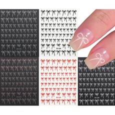 톡네일 네일스티커 네일아트스티커 네일리본스티커 블랙 레드 로즈골드 화이트 실버 5종 네일 스티커, 1개, 테스트