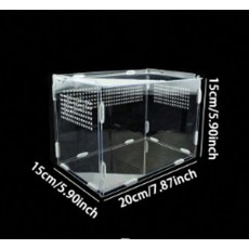 아크릴 파충류 사육장 도마뱀 거북이 거미 고슴도치 사육 박스 조립형, 1개, 스타일 B 20x15x15cm