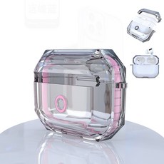 AirPods 新款微晶鑽石殼，特級防摔，不發黃，精準開孔設計保護殼, 透粉, 1個, AirPods 1&2