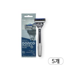도루코 페이스6플러스 6중날 휴대용면도기, 1개, 5개입