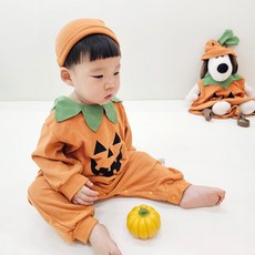 리앤호샵 남아 여아 아기 유아 할로윈코스튬 할로윈의상 호박 우주복 모자 세트