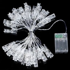 클립 가랜드 전구 사진 LED 40구 집게 UWFLZOM1, 색상, 1개