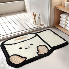 DEXI 부드러운 도톰 극세사 욕실 화장실 현관 미끄럼방지 논슬립 프리미엄 욕실 발매트, 곱슬이