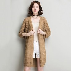 라오농 여름 롱 가디건 여 루즈핏 여름 펀칭 니트 얇은 니트 빅 코트 +2d605LL