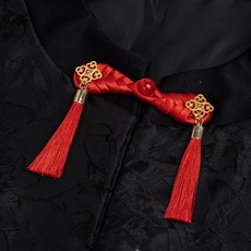 개구리 모양 단추 매듭 고정 장치 바느질 수공예 꽃무늬 치파오 천, 1개, 4. 3