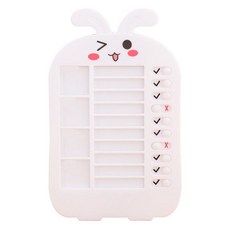 토끼 투두리스트 속지10p증정 체크보드 직장인 어린이 학생 스케줄 생활 계획표 습관 보드판, 화이트