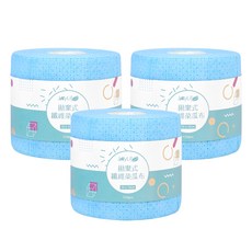 JoyLife 拋棄式纖維菜瓜布懶人抹布120抽，廚房清潔抹布，一次性菜瓜布, 藍色, 3個, 120pcs