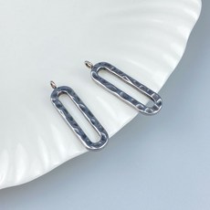 1-DP1-070 써지컬스틸 부자재 곰보 타원 펜던트 팔찌 목걸이만들기 귀걸이 참 악세사리 DIY 재료 (1개)