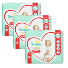 [프리미엄케어] 유럽산 팸퍼스 팬티6단계 2팩 3팩 기저귀 Pampers 바우처, 93매, 6단계