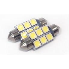 36mm 6LED 자동차 LED 실내등 번호판 트렁크 풋등, 2개
