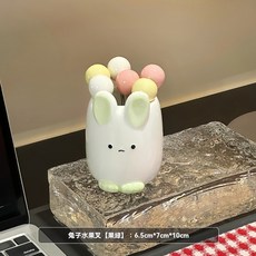 西瓜水果叉罐套 家用不銹鋼輕奢高級感兒童安全, 1個, 兔子水果叉【果綠】