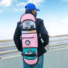 스케이트보드 롱보드 멀티백 백 대용량 숄더백 백팩, D. 만나고 핑크