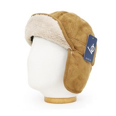 베이직엠 남성 여성 겨울모자 군밤장수 방한 볼캡 숏챙 이어머프 페이크 가죽, 브라운