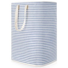 편한생활연구소 대용량 접이식 빨래바구니, 인디언블루