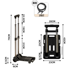 프란다스 접이식 핸드카트 손수레 저소음 바퀴, 1개