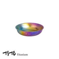 티토 티타늄 캠핑 원형 접시 플레이트, 11.5cm, 레인보우블루