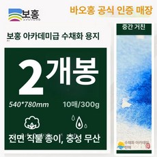 바오홍 수채화지 300g 휴대용 도화지 아카데미급, 2절-중간-10장 A, 1개