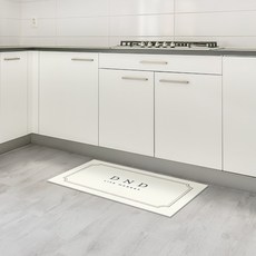 DND마켓 방수 PVC 오염방지 주방 발 매트, 아이보리, 1개