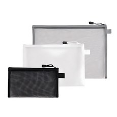 網紗透明多功能文件收納袋 有效整理分類 方便收納, ［A5］黑色, 10個