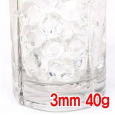 와이지알씨 크리스탈볼 40g 하이드로 소일 워터젤 고흡수성수지 수정토 대체토양 수경재배 방향제 개구리알모양, 크리스탈볼 3mm 40g 투명, 0.015g, 2600개